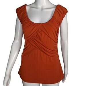 Y2K Rouched Top Burnt Orange Size S